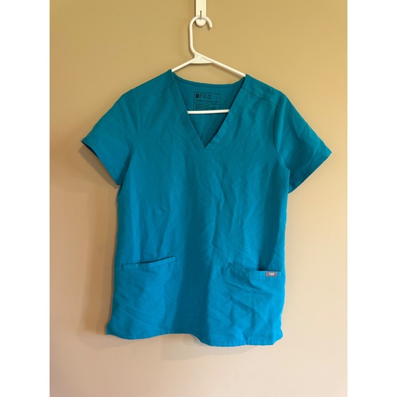 Figs Other - FIGS Casma Scrub Top Womens XS Teal Blue V-Neck Technical Collection FIONx